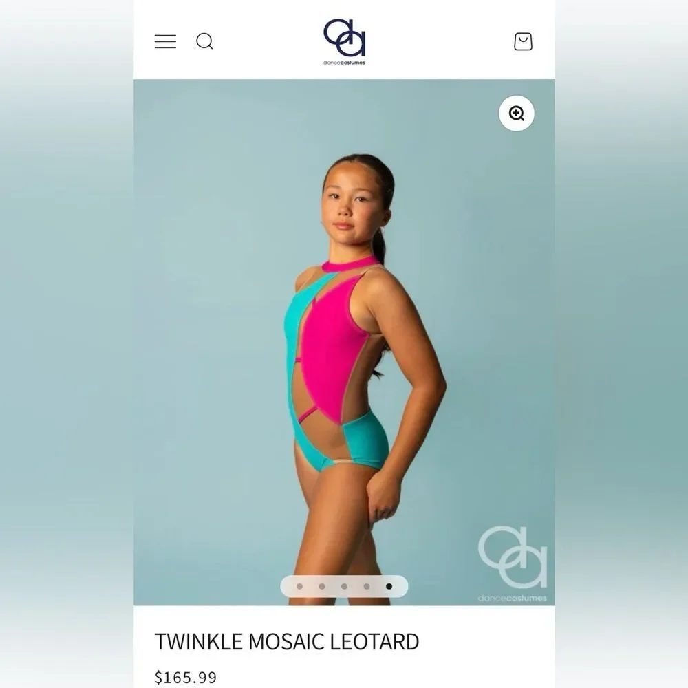 AA design custom dance solo costume illusion mosaic leotard color block LC-large - Picture 10 of 10